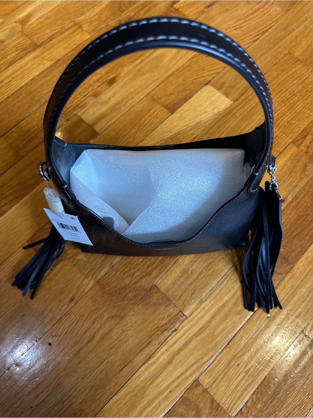 Coach Black Brooklyn 23 Shoulder Bag with Fringe Tassels Brand New w/Tags - Picture 8 of 16